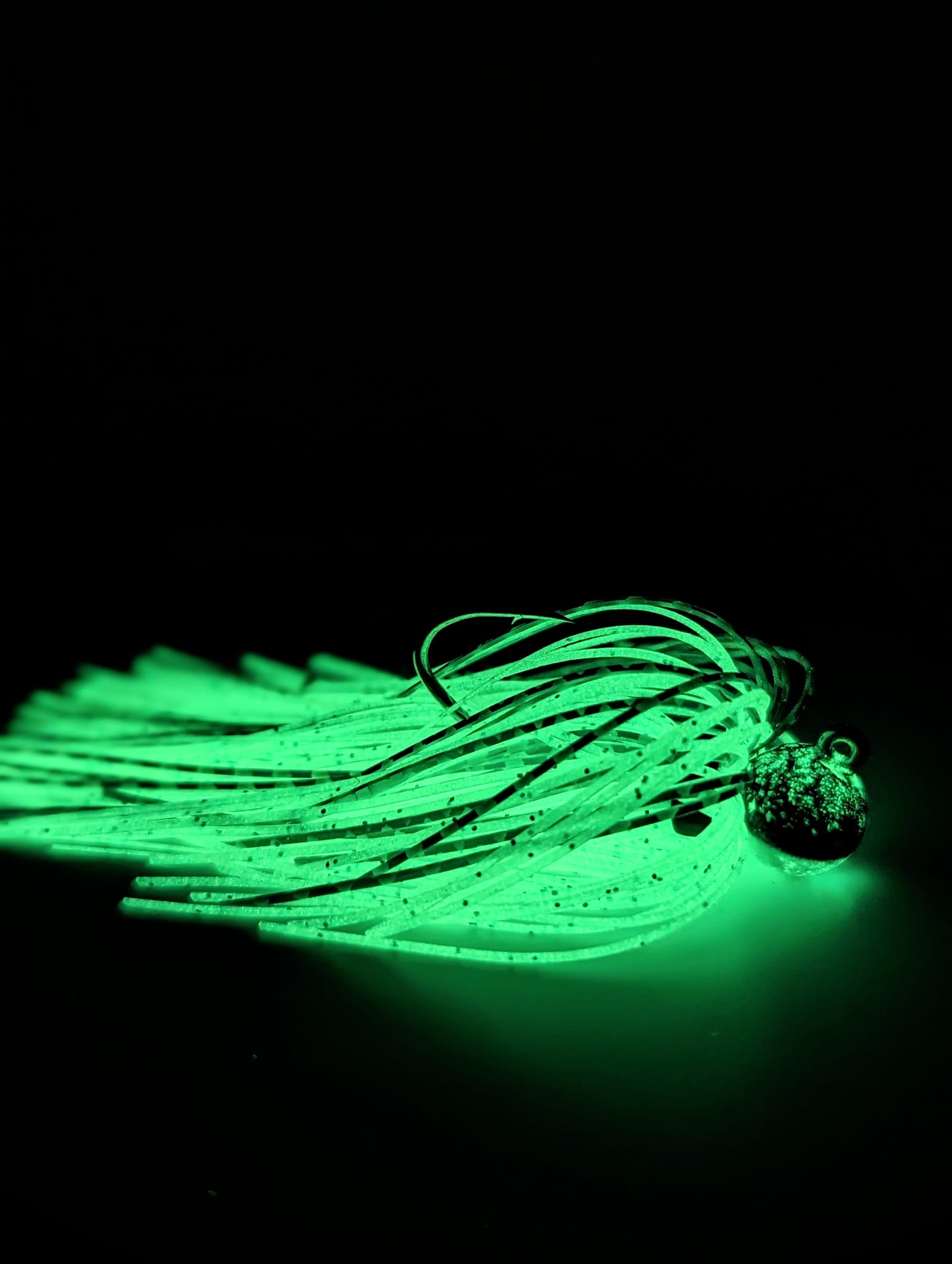 The "Rea-Burb" (UV White) - Reaper Sickle Hook Skirt Jig