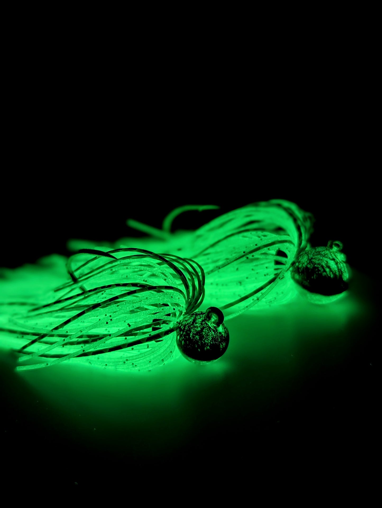 The "Rea-Burb" (UV White) - Reaper Sickle Hook Skirt Jig