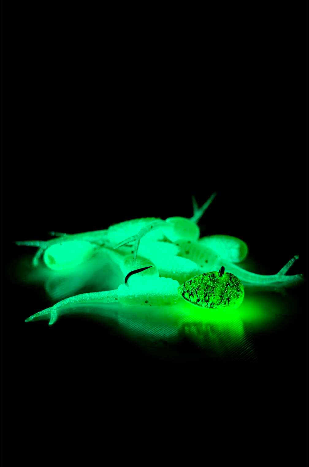 "Kind of a Big Dill" - Split Tail 1.25" Ice Plastic - 10 pack