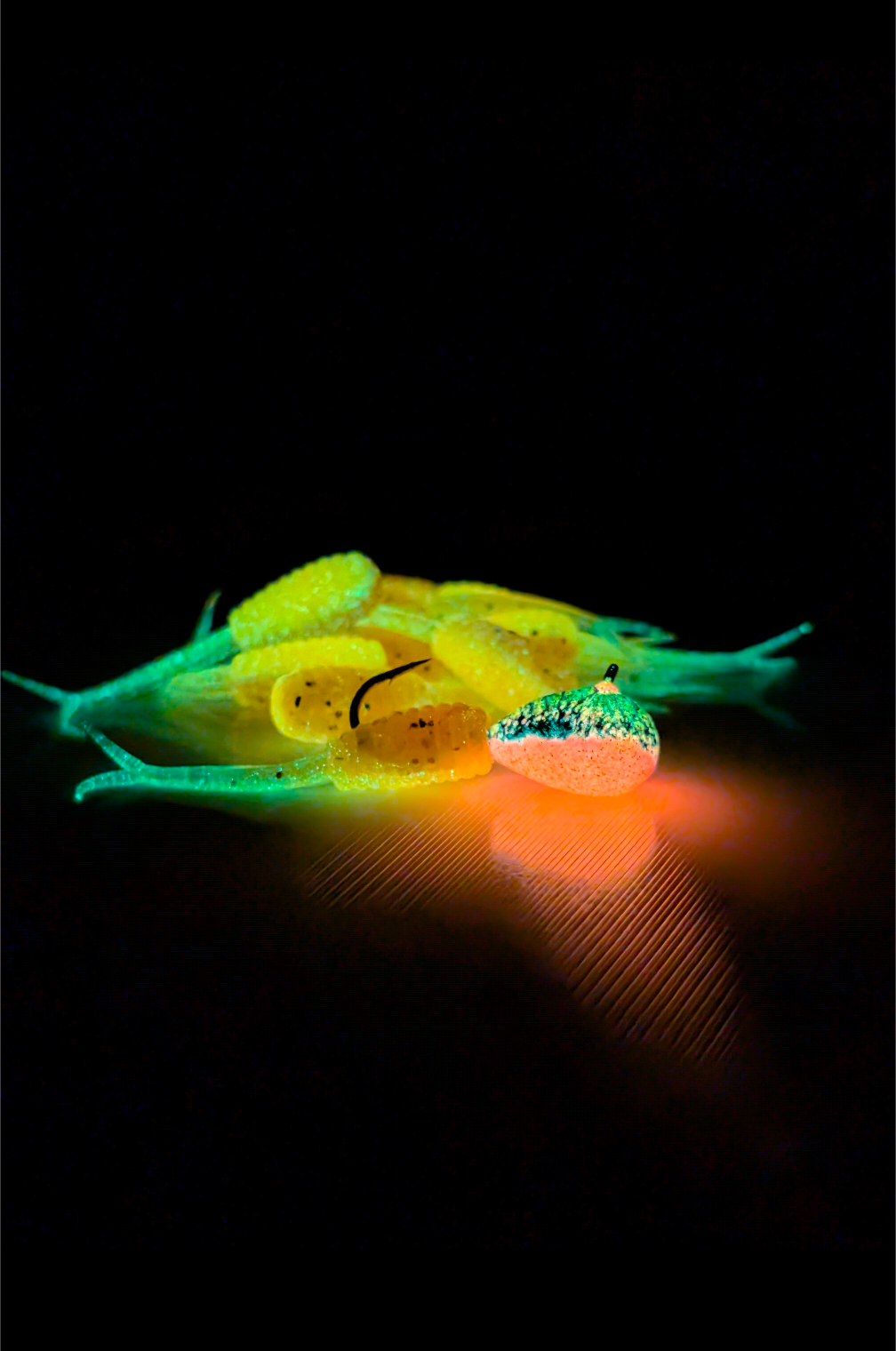 "Liquid Hot Magma" - Split Tail 1.25" Ice Plastic - 10 pack