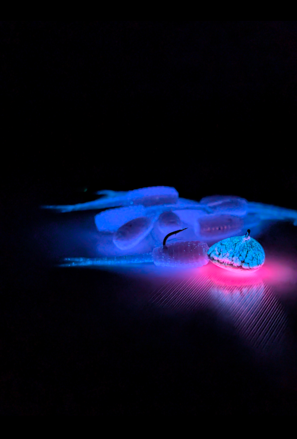 "Lunar Eclipse" - Split Tail 1.25" Ice Plastic - 10 pack